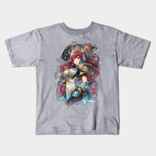 Whispers from the Cetus Abyss: Enigmatic AI Anime Character Art Kids T-Shirt